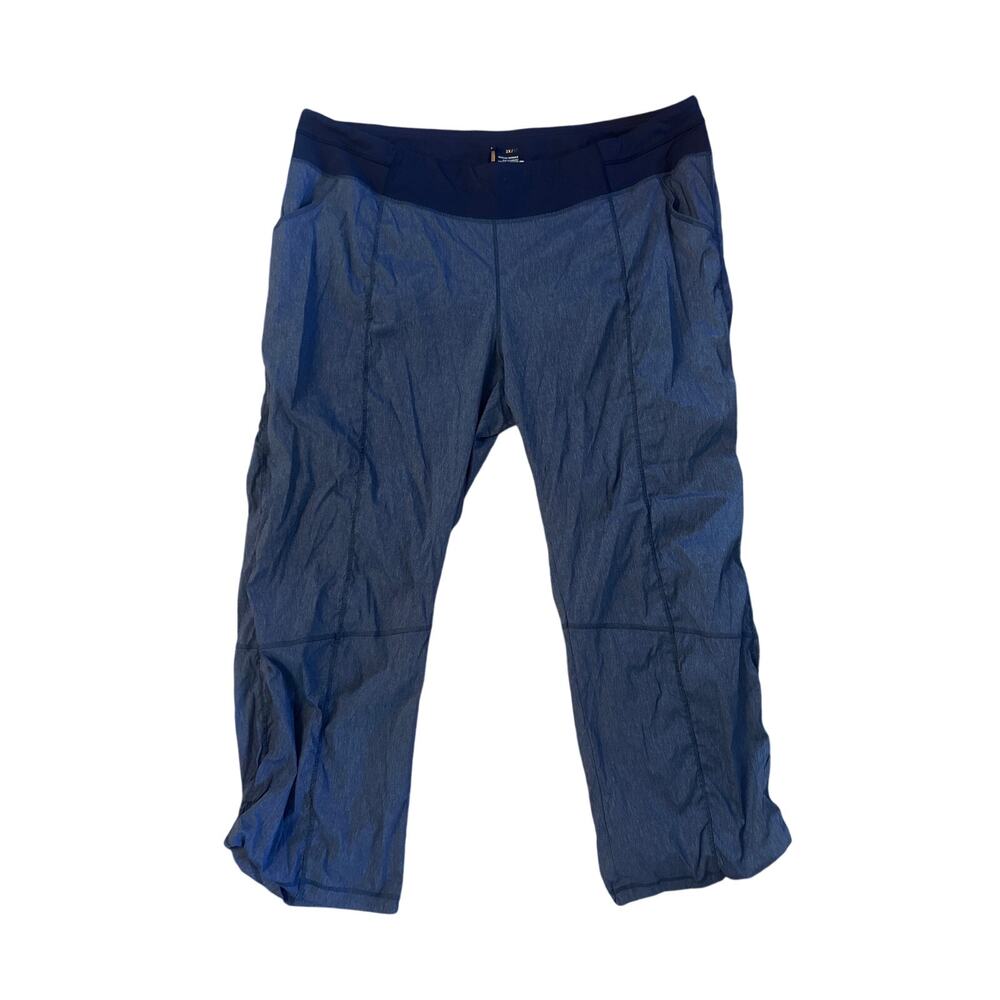 Women 3X Lucy Activewear Blue Get Going Pants Lightweight Pull-On Elastic Waist